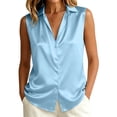 thumbnail image 1 of GigrtiJin Button Down Tank Tops for Womens Satin Collared Sleeveless Button Down Shirts Dressy Casual Loose Tank Tops for Womens, 1 of 5