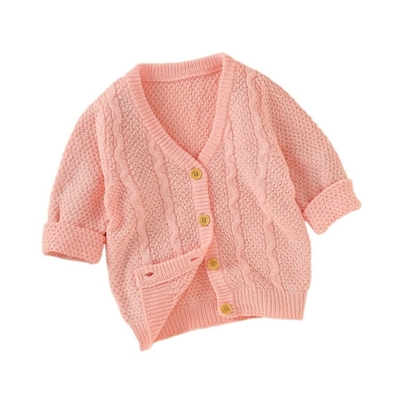 GigrtiJin Cardigan Crochet Sweater for Preemie Newborn Baby Solid Color Cable Knitted Long Sleeve Button Cotton Blouse 0-18 Months