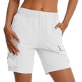thumbnail image 1 of GigrtiJin Cargo Shorts for Womens Straight Leg Elastic High Waisted Shorts Knee Length Baggy Hiking Shorts with Pockets, 1 of 5