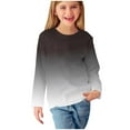 thumbnail image 1 of GigrtiJin Casual Blouses for Kids Long Sleeve Gradient Crew Neck Fashion Loose Tops Comfy Basic Pullover Fall Shirts, 1 of 7