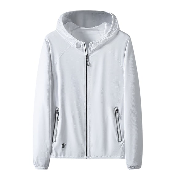 GigrtiJin Casual Full Zip Cotton Hoodies for Men Solid Color Hooded Long Sleeve Sun Protection Sweatshirt with Pocket Baggy Sport Jacket