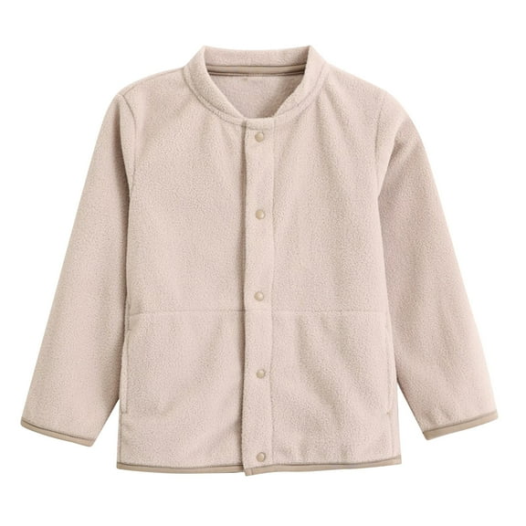 GigrtiJin Children Boy Girl Fuzzy Hooded Jacket Coats Toddler Kid Long Sleeve Crew Neck Fleece Thickened Outwear