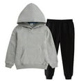 thumbnail image 1 of GigrtiJin Children's Athletic Set Solid Color Cotton Hooded Pocket Sweatshirt Elastic waisted Sweatpants for Toddler 2-15 Years, 1 of 5