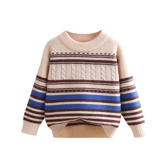 GigrtiJin Children's Cute Knit Sweater Boys Girls Crewneck Long Sleeved Warm Top Comfy Soft Pullover Sweaters