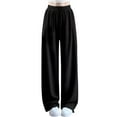 thumbnail image 1 of GigrtiJin Children's Palazzo Pants Solid Color Elastic High Waist Drawstring Cinch Bottom Wide Leg Sweatpants Trendy Baggy Long Pants, 1 of 6