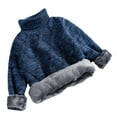 thumbnail image 1 of GigrtiJin Children's Sweater Solid Color Fleece Quilted Long Sleeve Turtleneck Tops Winter Thermal Comfy Blouse, 1 of 3