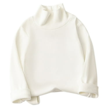 GigrtiJin Children's Thermal Undershirts Tops Boys Girls Turtleneck Solid Color Blouse Long Sleeve Casual Comfy Top
