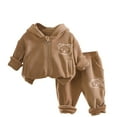 thumbnail image 1 of GigrtiJin Children's Winter Suits Boys and Girls Long Sleeve Jackets and Pants Winter Velvet Two-Piece Outfits Sets, 1 of 4