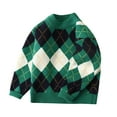 thumbnail image 1 of GigrtiJin Childrens Cotton Blouse Color Block Round Neck Long Sleeve Knitted Cotton Sweater for Kids 4-15 Years, 1 of 3