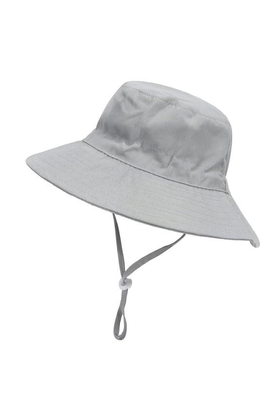 Cotton Bucket Hats for Newborn Infant Toddler Solid Color Wide Brim Casual Fisherman Hats with Drawatring 0 Months-6 Years
