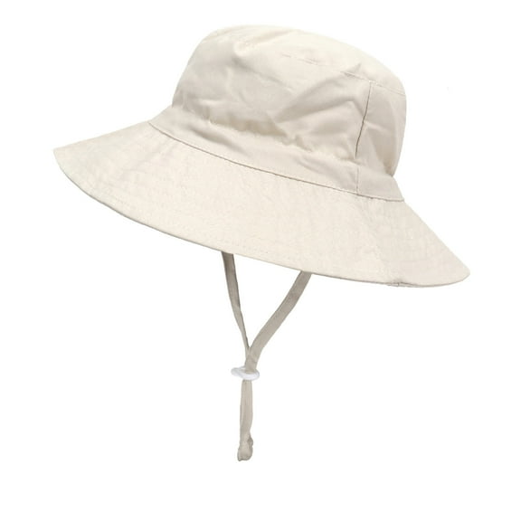 GigrtiJin Cotton Bucket Hats for Newborn Infant Toddler Solid Color Wide Brim Casual Fisherman Hats with Drawatring 0 Months-6 Years