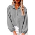 thumbnail image 1 of GigrtiJin Cotton Button Down Shirts for Womens Long Sleeve Collared Loose Blouses Dressy Casual Work Button up Shirts with Pockets, 1 of 7
