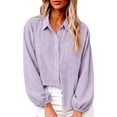 thumbnail image 1 of GigrtiJin Cotton Button Down Shirts for Womens Long Sleeve Collared Loose Blouses Dressy Casual Work Button up Shirts with Pockets, 1 of 7
