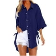 thumbnail image 1 of GigrtiJin Cotton Linen Shirts for Women Spring Long Sleeve Tops Button down T Shirts Loose Flowy Cardigan Tunic Top, 1 of 6