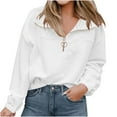 thumbnail image 1 of GigrtiJin Fall Tops for Women Half Zip Collar Sweatshirt Ribbed Long Sleeve Pullover Fashion Casual Solid Jackets, 1 of 9