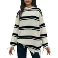 thumbnail image 1 of GigrtiJin Fall Winter Sweater for Women Striped Round Neck Trendy Loose Kint Tops Casual Lightweight Pullover Blouse, 1 of 4