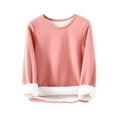 thumbnail image 1 of GigrtiJin Fleece Homewear Pajama for Women Solid Color Crew Neck Long Sleeve Sleeping Tops Winter Thermal Nightwear, 1 of 3