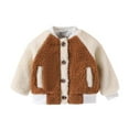 thumbnail image 1 of GigrtiJin Fleece Thicken Jacket for Newborn Infant Baby Color Block V Neck Button Cute Thermal Outwear with Pocket 3 Months-3 Years, 1 of 7