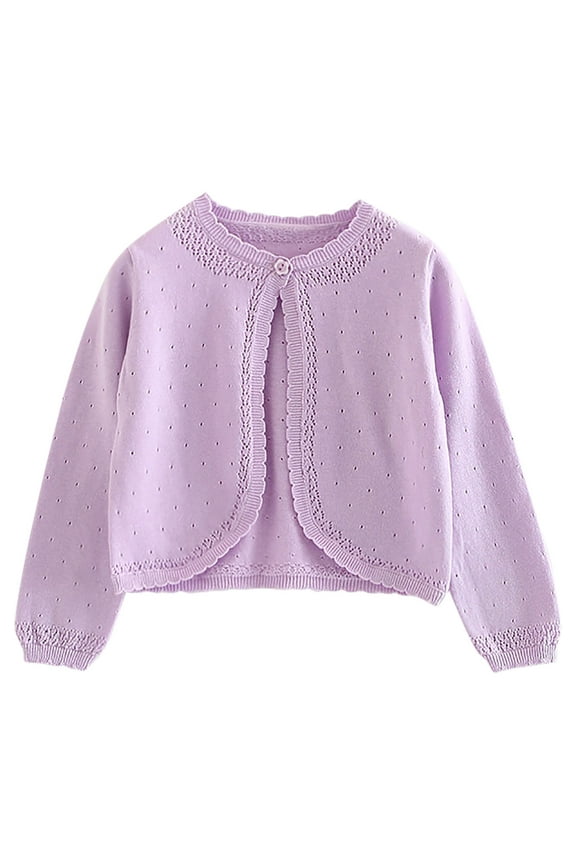 Girls Fall Long Sleeves Cardigan Sweater Coats Infant Baby Kid Party Casual Solid Color Cover up Tops