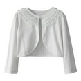 thumbnail image 1 of GigrtiJin Girls Long Sleeves Cardigan Coat Infant Kids Lace Princess Cropped Jacket Solid Color Open Front Coat, 1 of 5