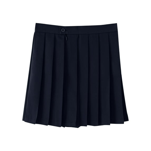 GigrtiJin Girls Teenagers Tennies Skirt Solid Color Preppy Zipper Pleated Skirt with Button Student Uniform Skirt 11-18 Years