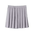thumbnail image 1 of GigrtiJin Girls Teenagers Tennies Skirt Solid Color Preppy Zipper Pleated Skirt with Button Student Uniform Skirt 11-18 Years, 1 of 3