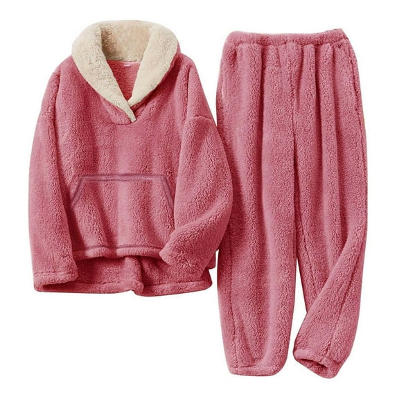 GigrtiJin Girls Winter Fleece Outfits Pullover Sweatshirt Top and Fuzzy Pants Flannel Loose Warm Comfy 2 Piece Sets