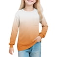 thumbnail image 1 of GigrtiJin Gradient Shirts for Girls Trendy Soft Long Sleeve Shirts Round Neck Casual Outdoor Shirts 5T-14T with Pocket, 1 of 8