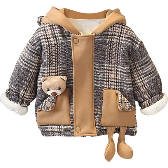 GigrtiJin Infant Baby Boys Girls Fleece Cotton Coat Winter Thick Hooded Long Sleeve Zip up Jackets with Pocket