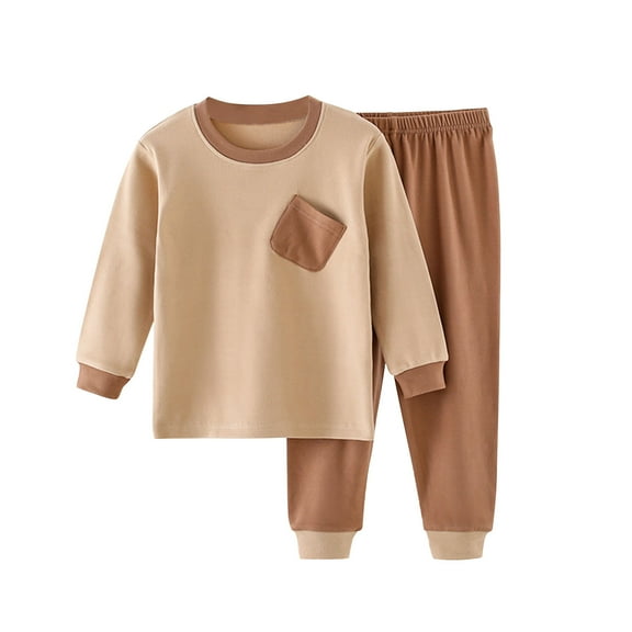 GigrtiJin Infant Baby Kids Fall Winter 2 Piece Set Long Sleeved Round Neck Top and Pants Casual Home Wear Clothes Suit