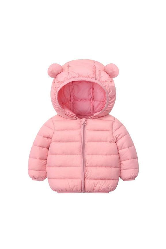 Infant Kids down Jacket Toddler Baby Girls Boys Thickened Hooded Coats Casual Solid Color Warm Outwear