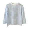 thumbnail image 1 of GigrtiJin Infant Toddler Children Cotton Bottom Shirt Striped Crew Neck Long Sleeve Blouse Baby's Casual Tops 12 Months-10 Years, 1 of 5