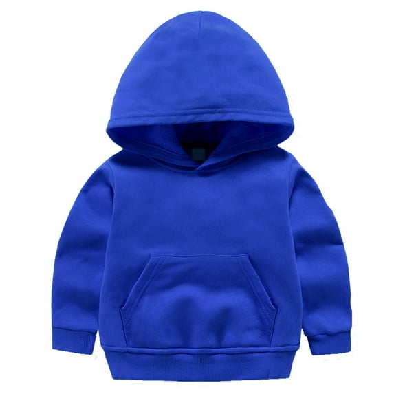 GigrtiJin Infant Toddler Children Cotton Hoodies Solid Color Hooded Long Sleeve Sweatshirt with Pocket 18 Months-8 Years