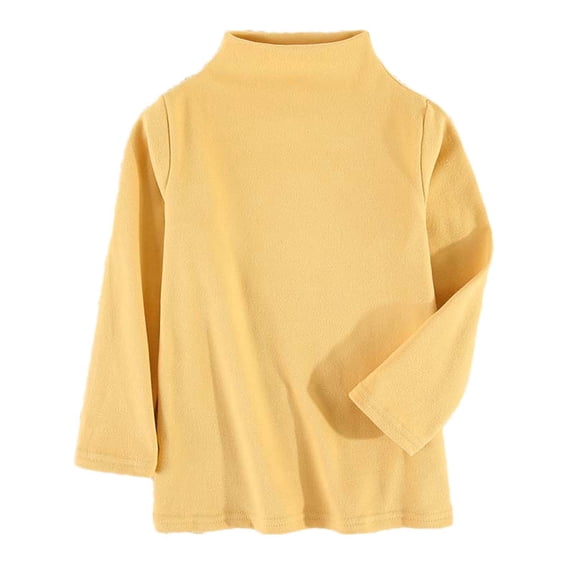 GigrtiJin Kids Long Sleeve Shirts Mock Neck Pullover Basic Shirts Girls Fall Winter Warm Casual Lightweight Undershirts