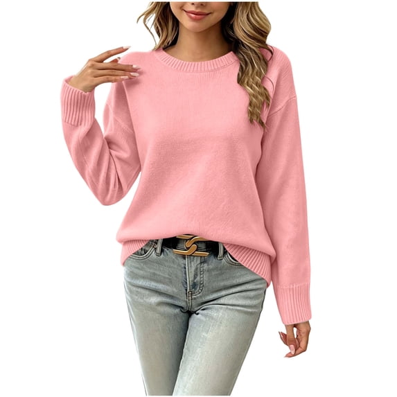 GigrtiJin Knit Sweaters for Kids Fall Winter Long Sleeve Sweaters Girls Crew Neck Pullover Loose Sweater 2T-15T
