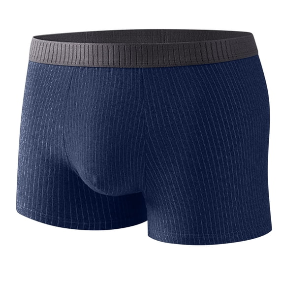 GigrtiJin L-5XL Big and Tall Ribbed Underpants for Men Solid Color Waistband Full Coverage Pouch Trunks Underwear Breathable Boxer Briefs