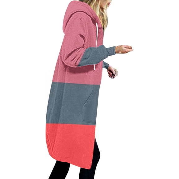 GigrtiJin Long Hoodie for Women Casual Zip up Drawstring Fleece Sweatshirt Oversized Lightweight Fall Pocket Jacket