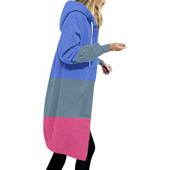 GigrtiJin Long Hoodie for Women Casual Zip up Drawstring Fleece Sweatshirt Oversized Lightweight Fall Pocket Jacket