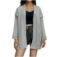 thumbnail image 1 of GigrtiJin Long Sleeve Cardigan Sweaters for Women Casual Oversized Knit Blouses Solid Color Cozy Tops with Pocket, 1 of 4