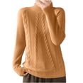 thumbnail image 1 of GigrtiJin Long Sleeve Sweaters for Women Mock Neck Knitted Solid Color Pullover Top Comfy Casual Warm Sweater, 1 of 3