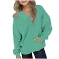 thumbnail image 1 of GigrtiJin Long Sleeve Sweatshirts for Kids Fall Winter Basic Sweatshirts V Neck Pullover Sweatshirts with Pocket 2T-12T, 1 of 3