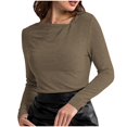 thumbnail image 1 of GigrtiJin Long Sleeve Tops for Women Casual Soft Twisted Slim Going out Tops Crewneck Plus Size Dressy Workout Tops, 1 of 4