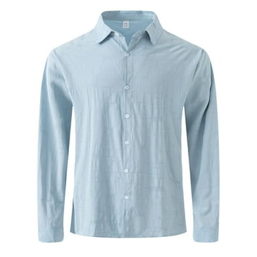 GigrtiJin Long Sleeves Shirts for Mens Button down Lapel Solid Color Cardigan Blouses Casual Loose Comfy Tops