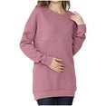 thumbnail image 1 of GigrtiJin Maternity Cotton Nursing Tops Solid Color Crew Neck Long Sleeve Breastfeeding Blouse Loose Comfortable Shirt, 1 of 7