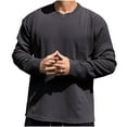thumbnail image 1 of GigrtiJin Men Crewneck Sports Shirts Breathable Long Sleeve Tops Fashion Pullover Outdoor Gym Casual Fall Tops, 1 of 7