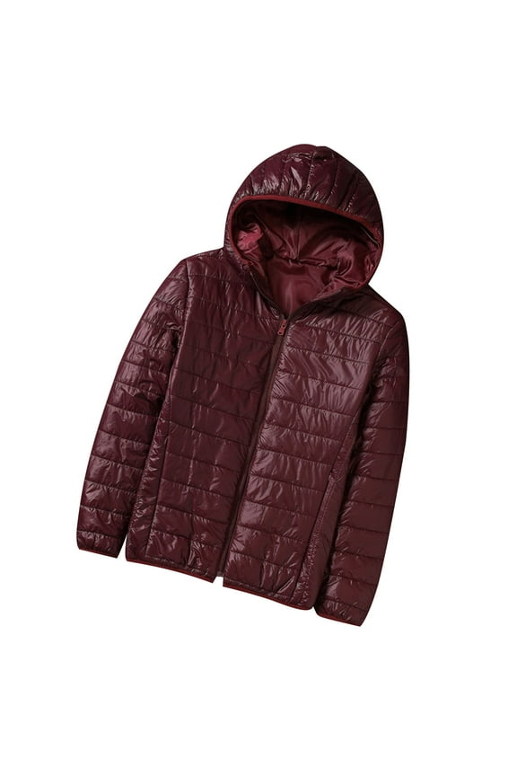 Men Hooded Puffer Jacket Winter Packable Quilted Bubble down Coat Lightweight Thick Insulated Outwear