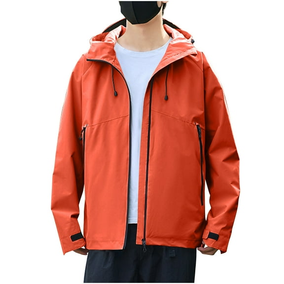 GigrtiJin Men Lightweight Hoodies Solid Color Drawstring Long Sleeve Jackets with Pockets Fall Going out Sport Coats