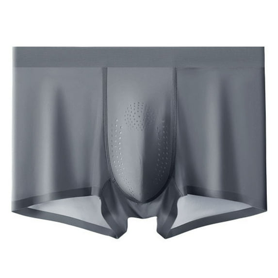 GigrtiJin Men Plus Size Mesh Trunks Briefs Solid Color Mid Waist Seamless Workout Underpants Full Coverage Breathable Underwear