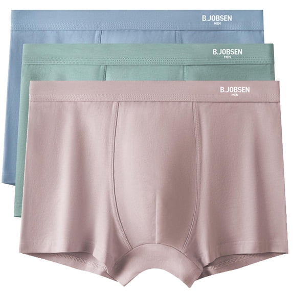GigrtiJin Men Plus Size Multipack Cotton Underpants Solid Color Seamless Full Coverage Underwear Big And Tall Trunks Briefs 3 PC