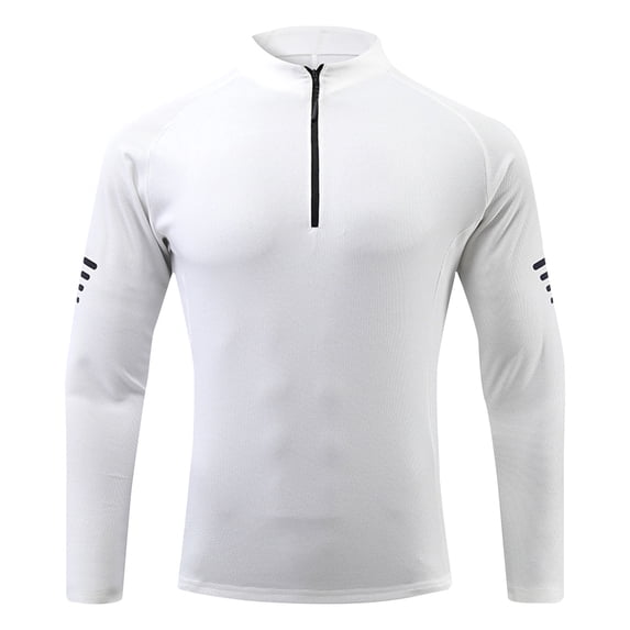 GigrtiJin Men Quick-Dry Active Sports Shirt Quarter Zip Long Sleeve Running Pullover Tops Outdoor Athletic Shirts